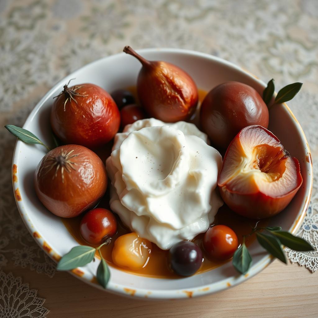 Полезный завтрак с фруктами и овощами.